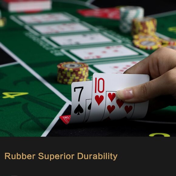 Texas Hold'Em Poker Mat Portable Rubber Poker Table Top Water Waterproof,(1 Set) - Picture 1 of 6